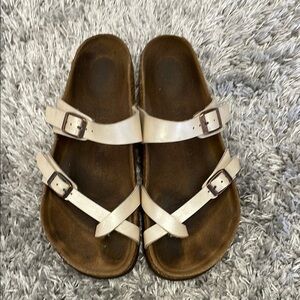 Birkenstock Cream Double Strap Sandals